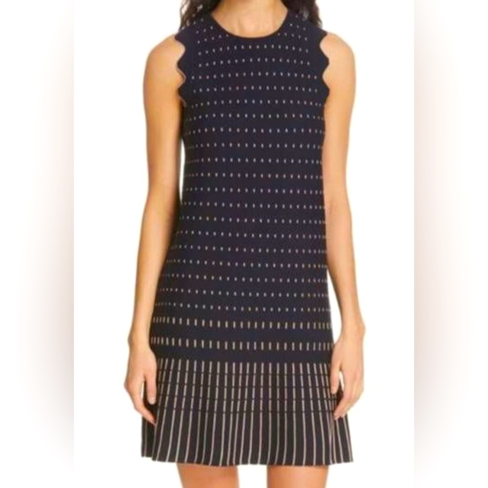 Ted Baker navy and gold knit dress. BRAND NEW WITH TAGS. size 4.